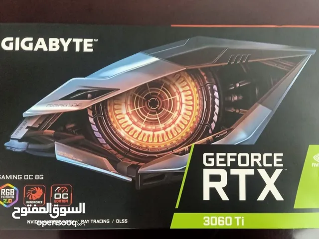 كارتة فيجا Gigabyte 3060 TI بثلاث فانات جديدة ومتبرشمة (الشحن مجاني لجميع المحافظات)