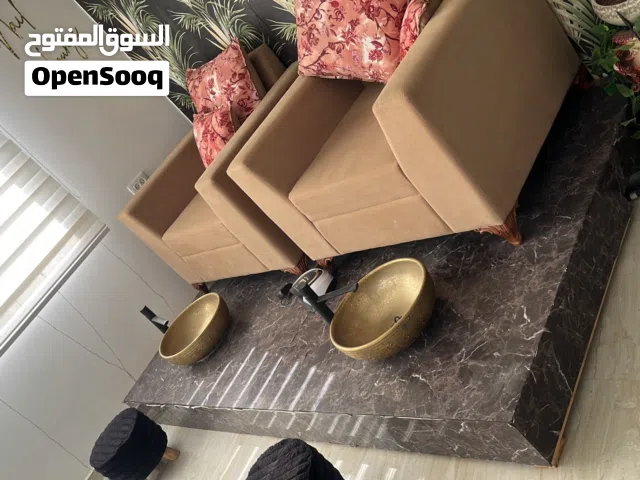 كنبة بديكير مزدوجة فاخرة مع أحواض ذهبي