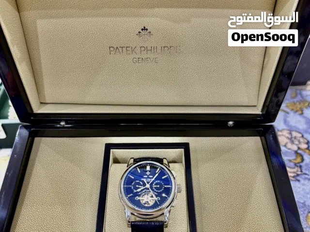 ساعة Patek Philippe فاخرة – توربيون أزرق جلد طبيعي – سوبر ماستر كوالتي VIP