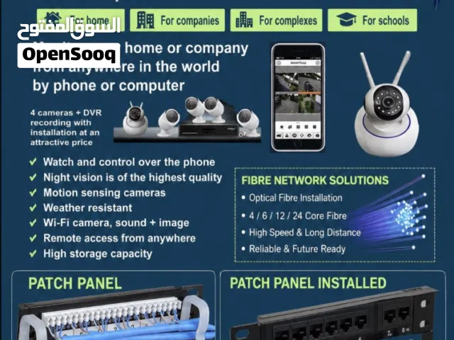 stall all camera & cat 6 terminaction also fiber splecing