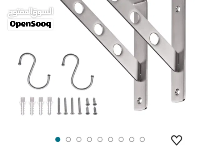 حامل تثبيت ارفف الماني اصلي Hittich ستانليس ستيل ميد كروم جديد بالكيس