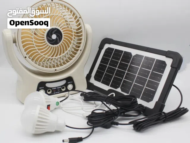 Rechargeable Table Fan 8Inch Solar Fan Mini Small Desk With LED Light LED Bulbs Solar Panel Lithium