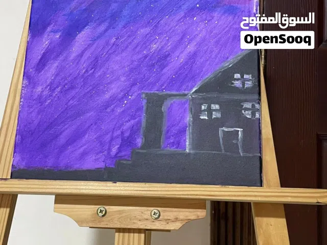 لوحات فنية تعبيرية بسعر 24د رسم يدوي باستخدام الوان الزيت.