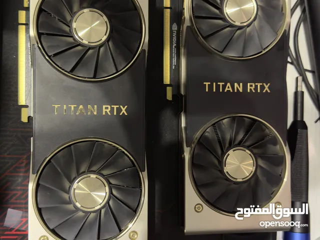 كرتين شاشة Nvidia TITAN RTX 24GB يستخدم لبرامج ال3D وللألعاب والذكاء الأصطناعي