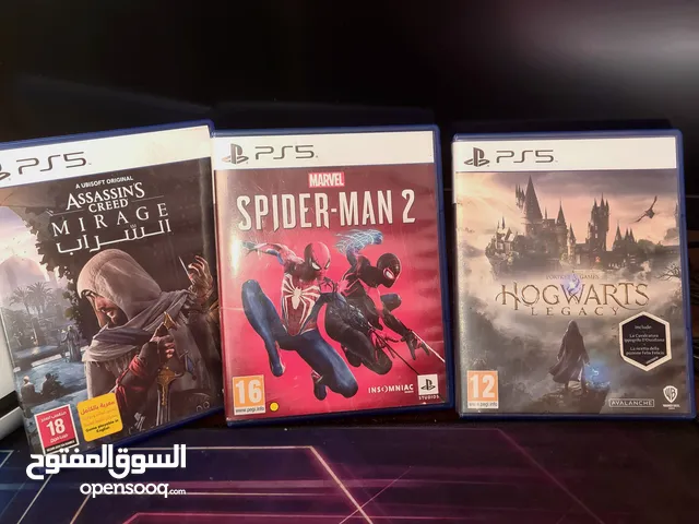 spider man 2, Hogwarts legacy, AC Mirage ps5