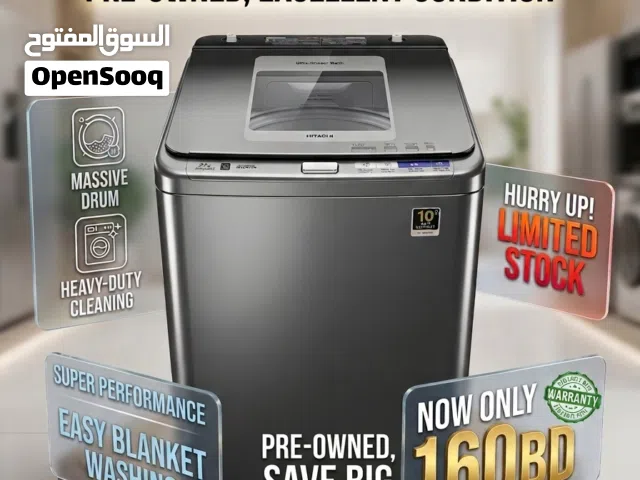 Hitachi 24KG Used Washing Machine Excellent Condition Very Big Drum Super Performance Only 160BD