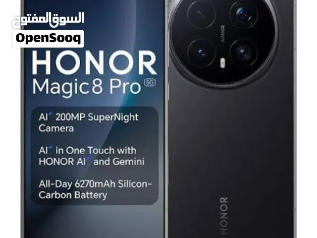 Honor Magic 8 pro معالج : 8Eilte رام : 12+12 تخزين : 512G بطارية : 7100mah بسعر حررررق