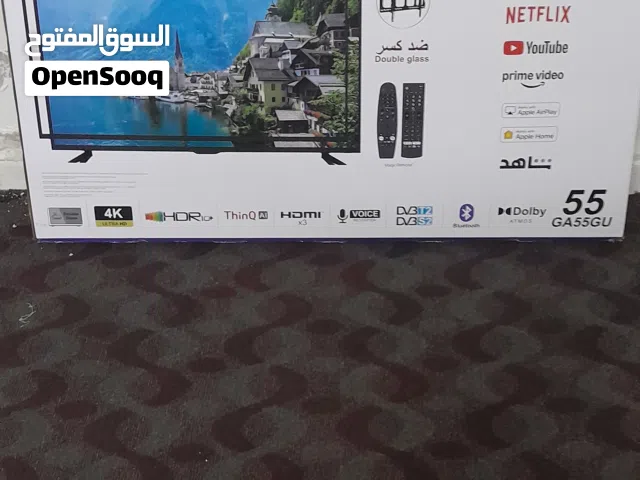 شاشه غزال للبيع  55 بوصه جديده بالكرتونه فل سمارت  ضد الكسر  نظام  QLED فل سمارت نظام أوامر صوتيه