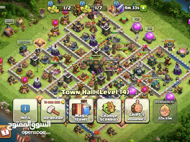 CLASH OF CLAN TOWN HALL 14 account COC حساب كلاش اف كلانز 14