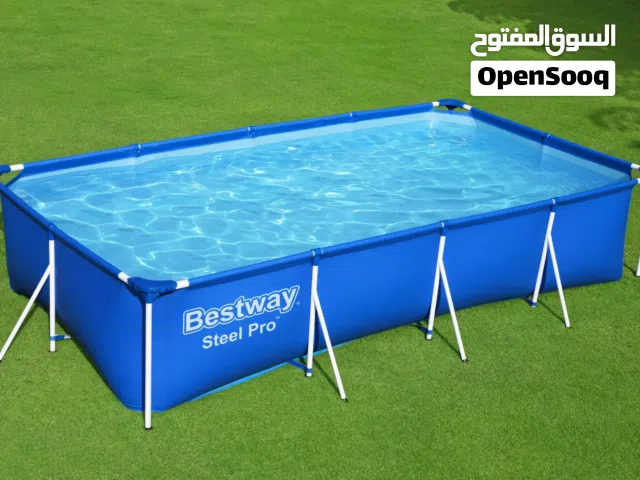 مسبح (بيست واي) المستطيل بإطار معدني "3 في 1" (400 × 211 × 81 سم)