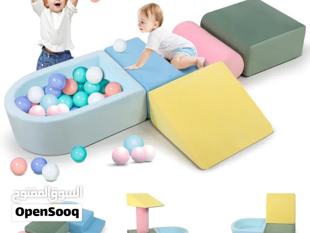 مجموعة تسلق ناعمة من الفوم للأطفال تساعد على تقوية الطفل و المشي المبكر مصممة للعب الداخلي