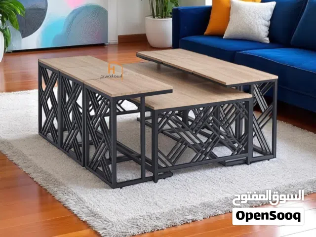 طاولة مجالس و ضيافه و خدمة و تقديم طاولة كبيره + 6 طاولات خدمة ... الدفع عند الاستلام