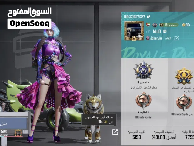 حساب ببجي مطور قوي