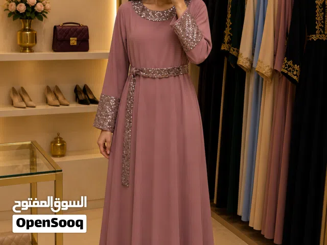 فساتين سهره طويله جميله جدا بالون زهري فاتح اللون