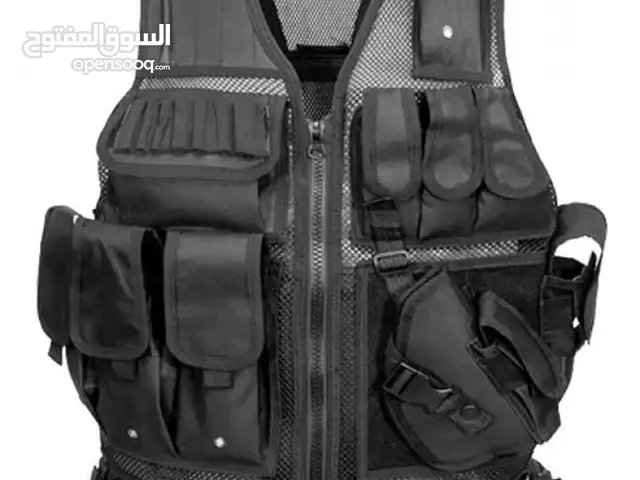 سترة نسيجية احترافية Swat لون اسود كامل المواصفات تكتيكي ذات التصميم المحترف الذي يلبي كل احتياجات