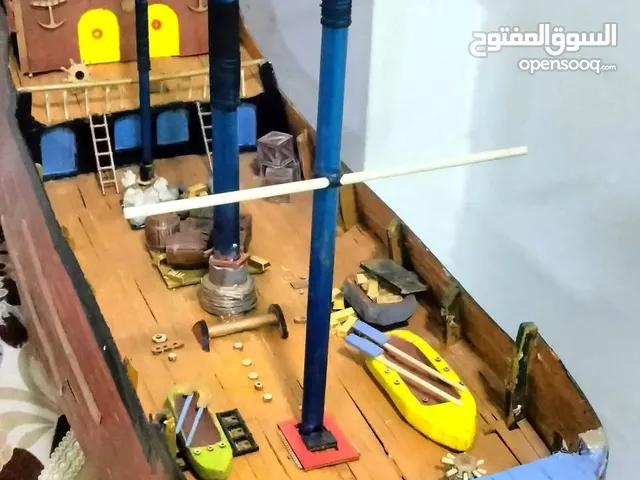 مجسم سفينه تجاريه خشب صناعه يدويه