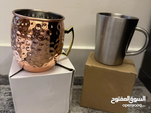 كوب استيل + كوب مطلي نحاس