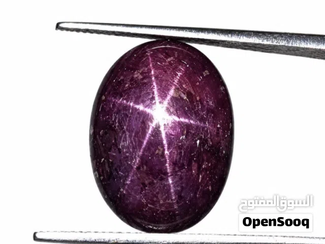 خاتم ياقو ت نجمي أفريقي مع فحص المختبر natural african star ruby stone