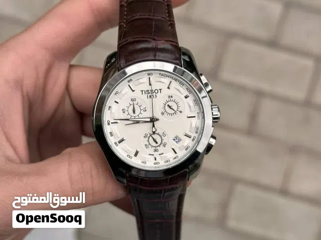 ساعة Tissot جديدة تيسو رجالية كرونوغراف كما هو موضح في الصورة لون الجلد بني