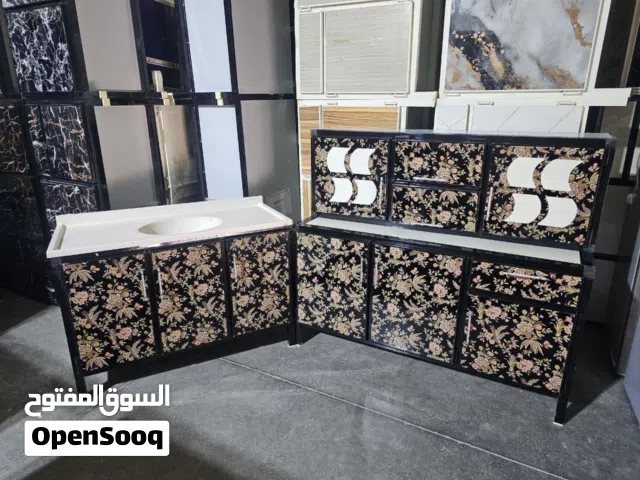 كاونتر المنيوم ثلاث قطع ارضي وملحق قياس متر ونص وسنك متر و20 مرمر