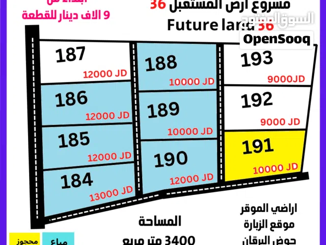 Farm Land for Sale in Amman Al-Muwaqqar