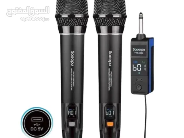 مايكروفون لاسلكي مزدوج شحن بالكامل