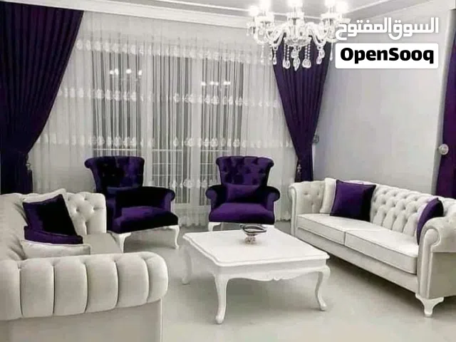 طقم كنب كابتوني 7 مقاعد خشب لاتيه أبيض سفينج ضغط عالي قماش مخمل فخم خدمة توصيل متوفرة لجميع المحافظا