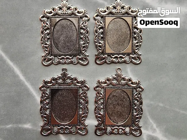 Cabochon pendant frame [8 pcs] silver and bronze