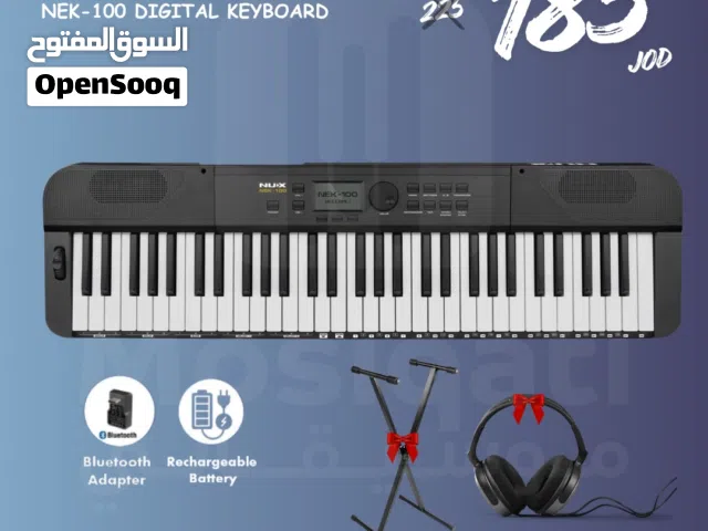 كيبورد NUX-NEK100 مع ستاند يدعم البلوتوث