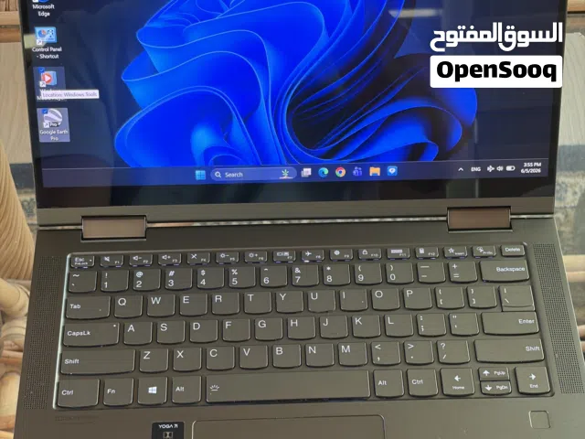Lenovo Yoga 7 - 2in1  شاشة لمس احترافية وأداء سريع - بحالة ممتازة رام 12 غيغا ومعالج  اي 5