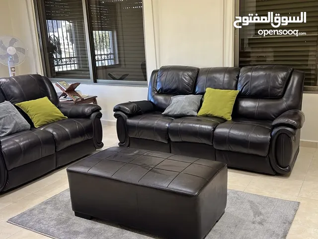 طقم كنب جلد اصلي