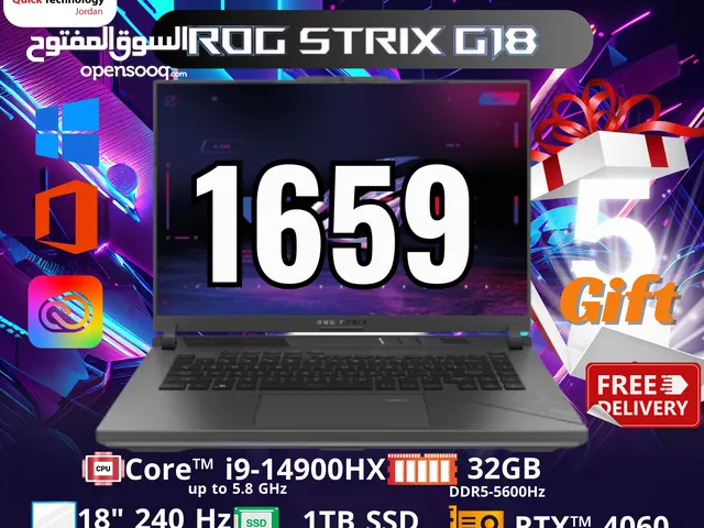 laptop Asus Rog Strix Ci9-14Hx  لابتوب اسوس روغ استريكس كور اي 9 الجيل الرابع عشر
