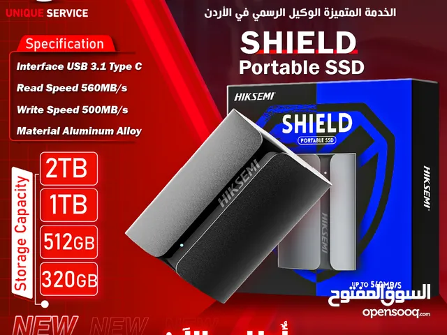 هارديسك خارجي تصميم ضد تلف البيانات من هيكسيمي Hiksemi Shield Portable SSD 320GB - 2TB USB3.2