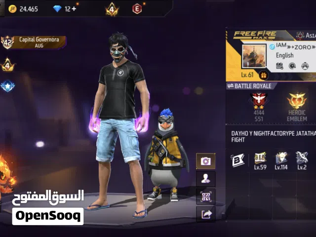 Free Fire Accounts and Characters for Sale in Southern Governorate