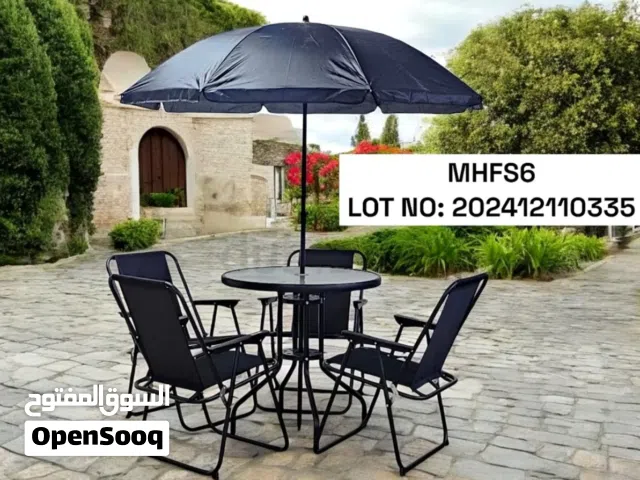 Outdoor chairs and stool + Ambrella