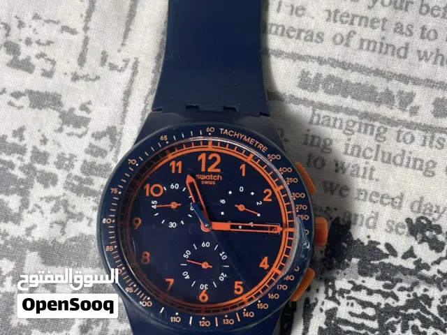 Swatch Blue & Orange Chronograph Watch - Excellent Used Condition