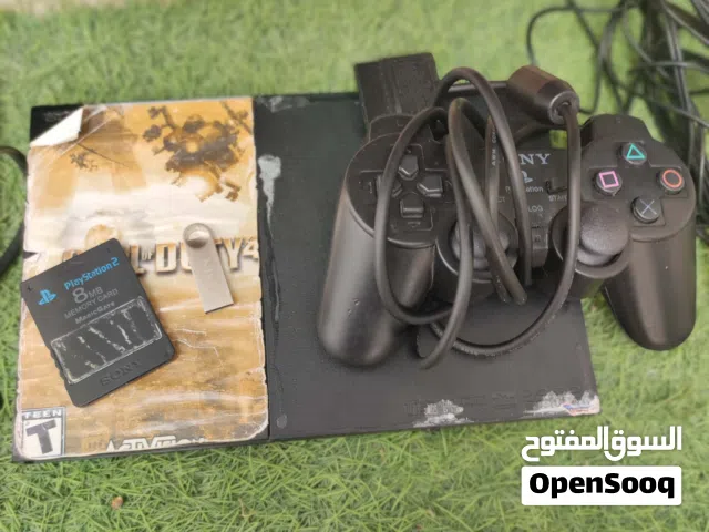 بلاستيشن 2 للبيع بي العابه وفلاش تخزين جهاز يابي تفكيره فقط معاه فلاش معبي العاب