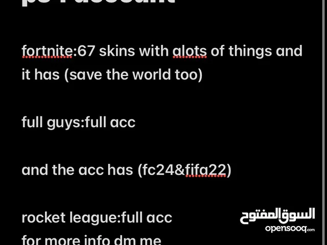 ps4 acc has a lots of game and things
