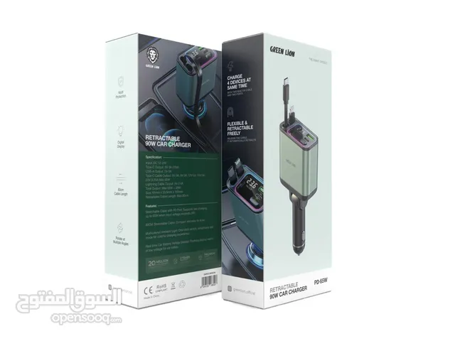 شاحن سيارة عملي بقوة 90 واط وسلك قابل للسحب – تصميم أنيق وتقنية مذهلة