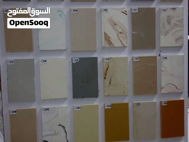 تفصيل مطابخ المنيوم صاج مع رخام صناعي