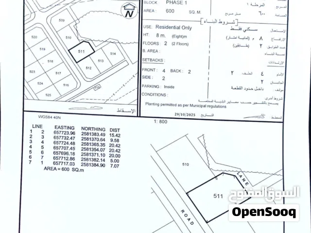 Residential Land for Sale in Muscat Amerat