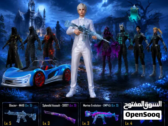حساب ببجي قوي مميز اسلوب خرافي امفور ثلجي لفل5 واسلحة اخرى كل مسج ولوبي مثك وسكنات كثيره