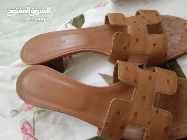Hermès Oran ostrich/ostrich in brown in size 38 full set