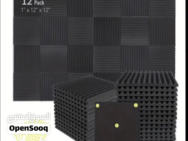 فوم عزل صوتي عالي الكثافة (12 حبة) - امتصاص فعال للصوت