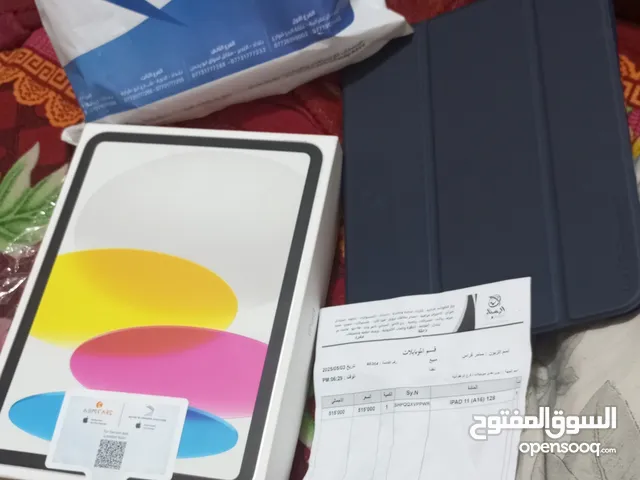ايباد 11 عادي اصدار2025 معالج a16 ذاكره 128 بطاريه 100 مشحون 14 مره فقط جديد بعده حاله حال جديد