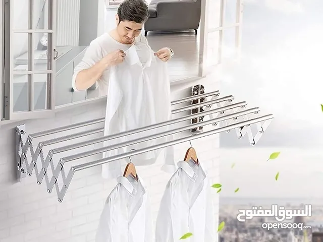 منشر غسيل قابل للطي يُثبت على الحائط منشر غسيل قابل للطي  120 سم  ستانلس ستيل مناشر ملابس تثبيت على