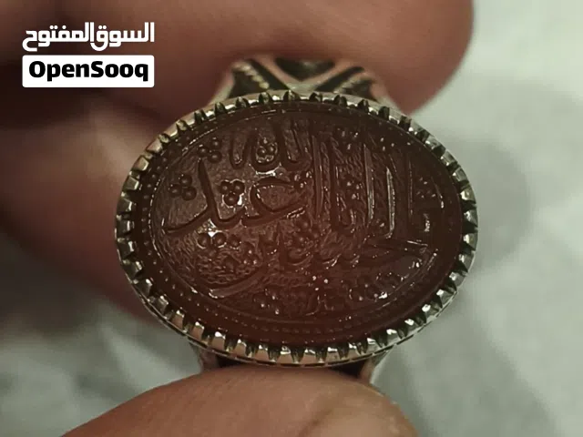 خاتم فضه عقيق يماني