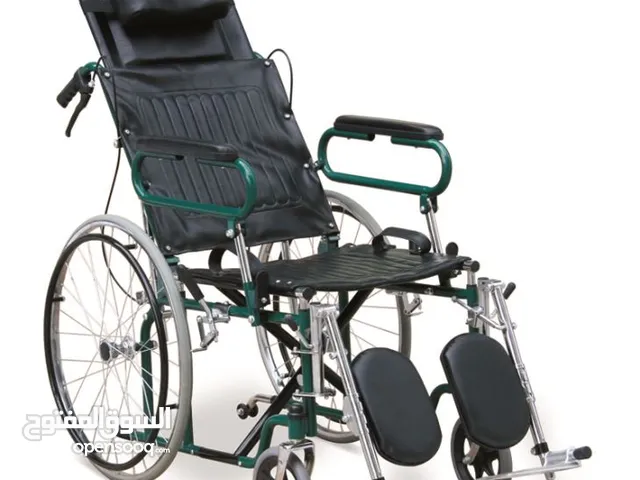 كرسي ريكلانير متحرك انحناء الظهر ورافع للقدمين "نخب اول " حمام وبدون يتوفر تشكيلة من كراسي الحمام