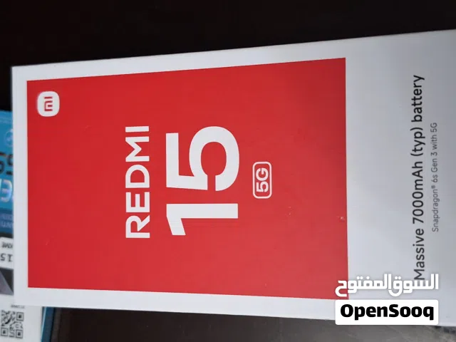 موبايل عدد 2 نوع ردمي 15 حديث موديل هالسنة وأحد شبك 5 G __ سعة التخزين 256G __ والثاني ردمي 15 4G جد