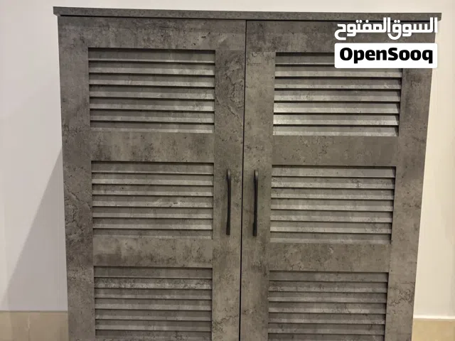 Modern Grey Shoe Rack Cabinet with Doors